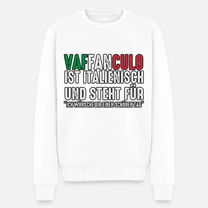 Italien Italiener Vaffanculo - Männer Premium Bio Pullover - Weiß