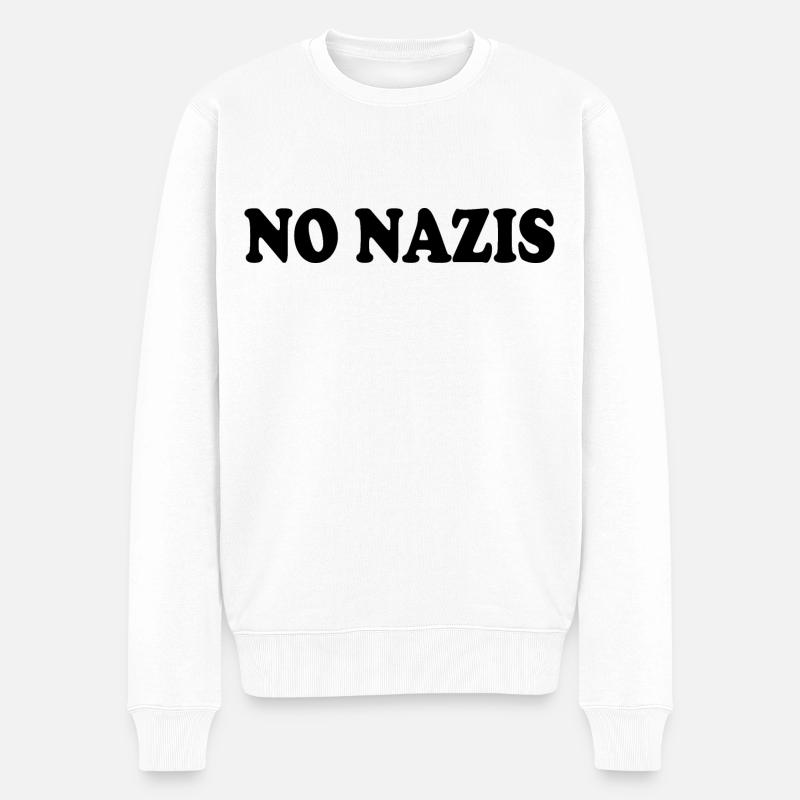 No nazis - Männer Premium Bio Pullover - Weiß