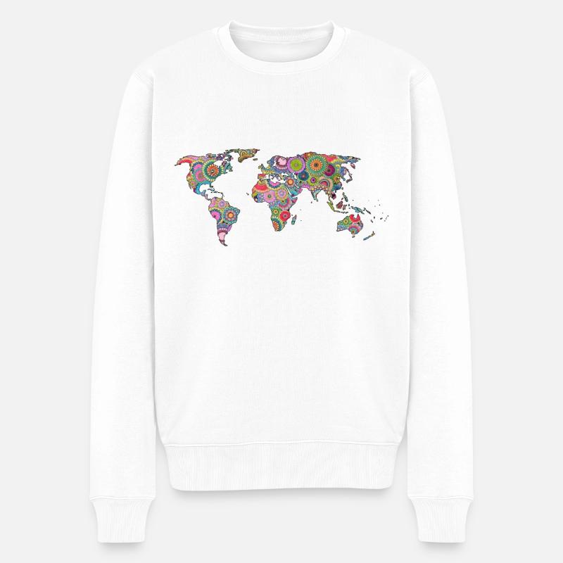 Hipsters' Welt - Männer Premium Bio Pullover - Weiß
