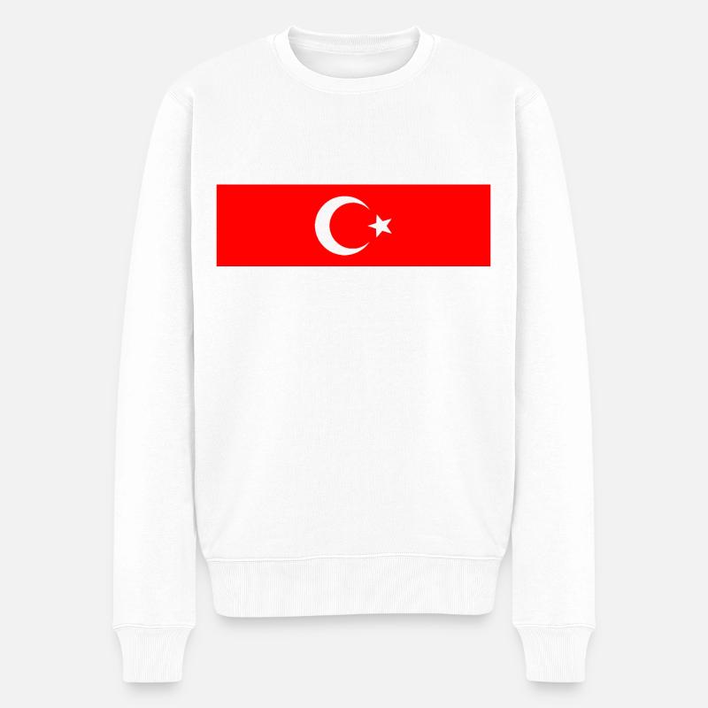 Turquie - Drapeau turc - Pull Premium bio Homme - blanc