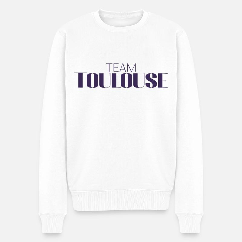 Team Chocolatine Toulouse Drôle - Pull Premium bio Homme - blanc