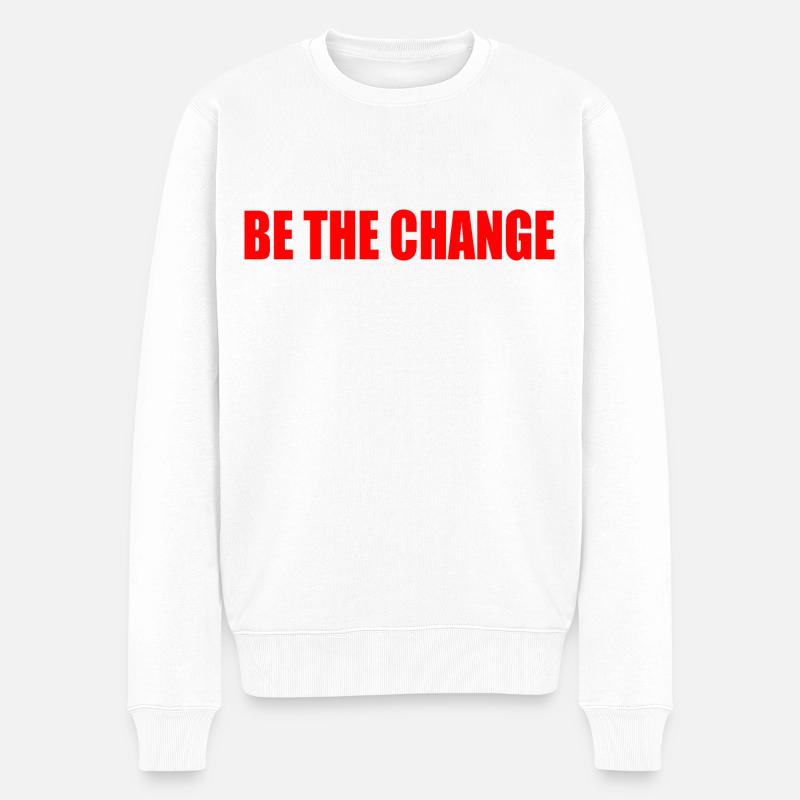 be the change - Pull Premium bio Homme - blanc