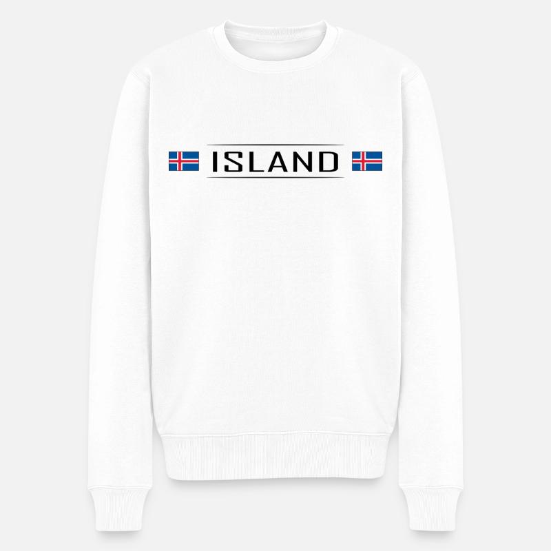 Island Land Iceland Skandinavien Urlaub - Männer Premium Bio Pullover - Weiß