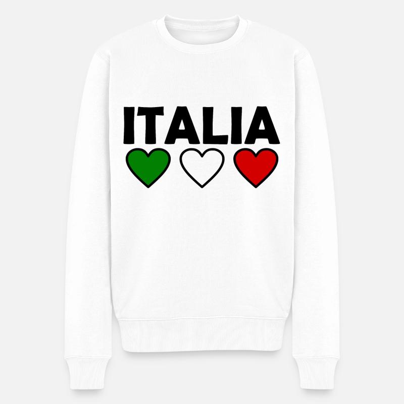Italien - Männer Premium Bio Pullover - Weiß