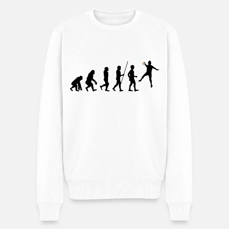 Handballer Evolution Handball Retro black - Men's Premium Organic Jumper - white