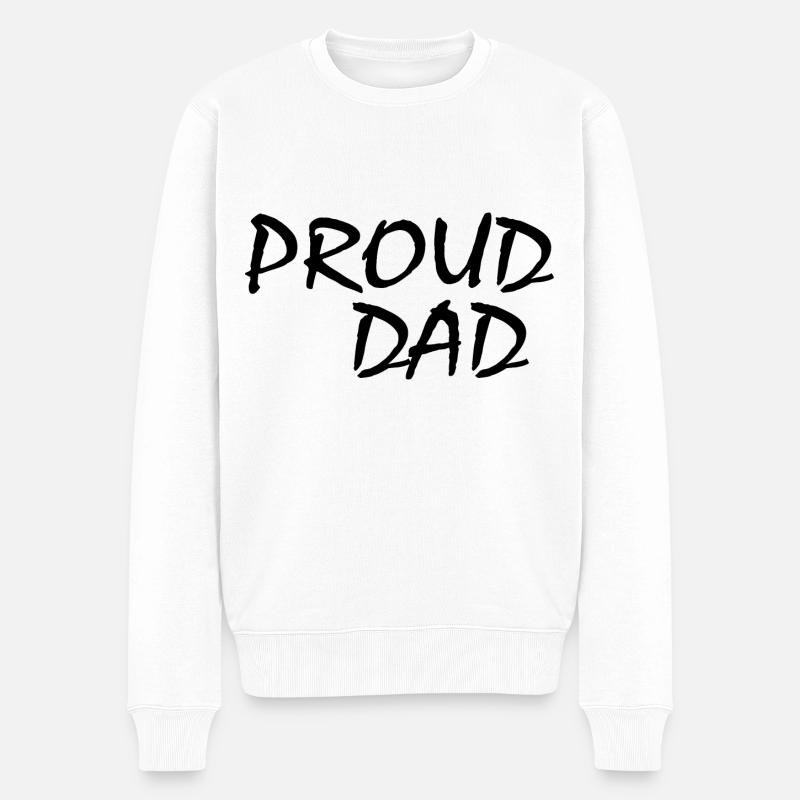 Proud dad - Männer Premium Bio Pullover - Weiß