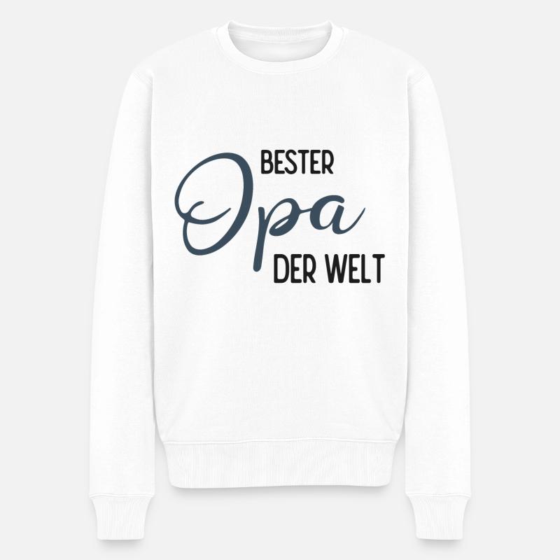 Bester Opa der Welt - Spruchdesign - Männer Premium Bio Pullover - Weiß