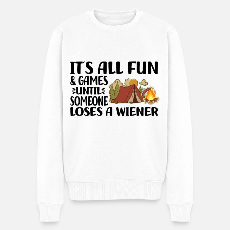 Camping Sprüche - Männer Premium Bio Pullover - Weiß