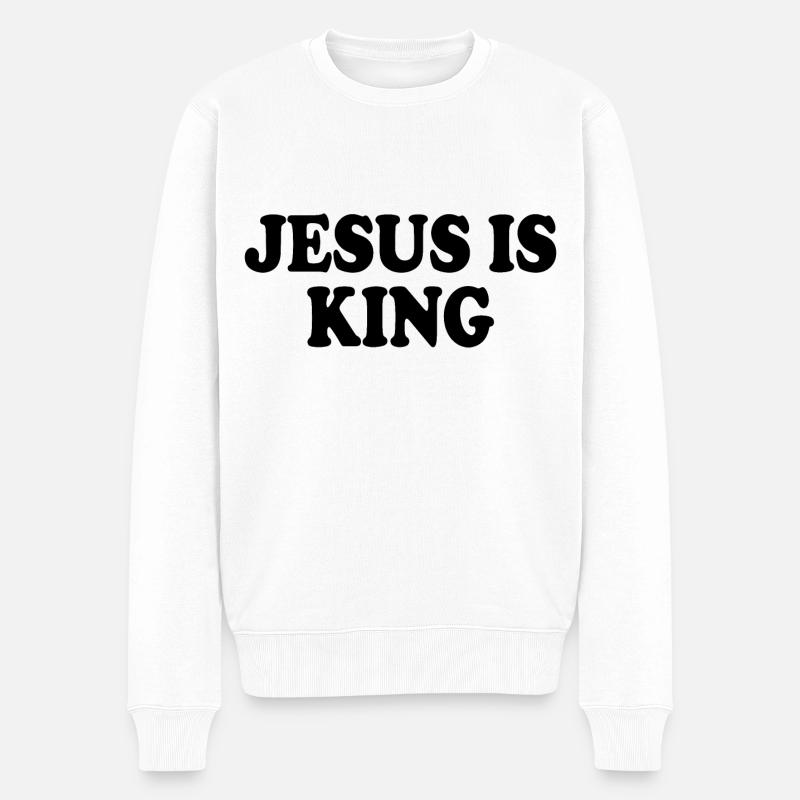 Jesus is king - Männer Premium Bio Pullover - Weiß