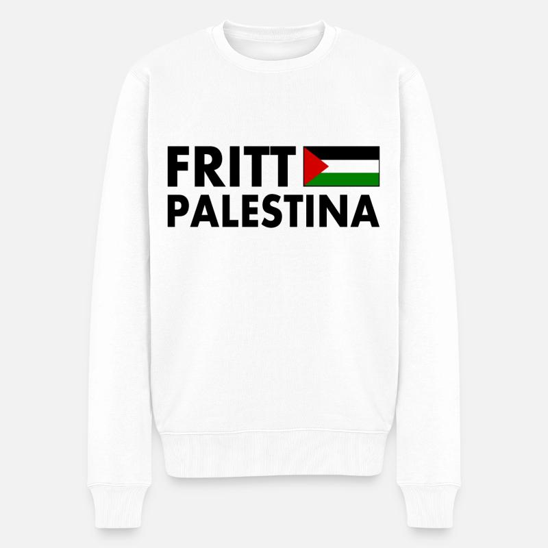Fritt palestina - Männer Premium Bio Pullover - Weiß