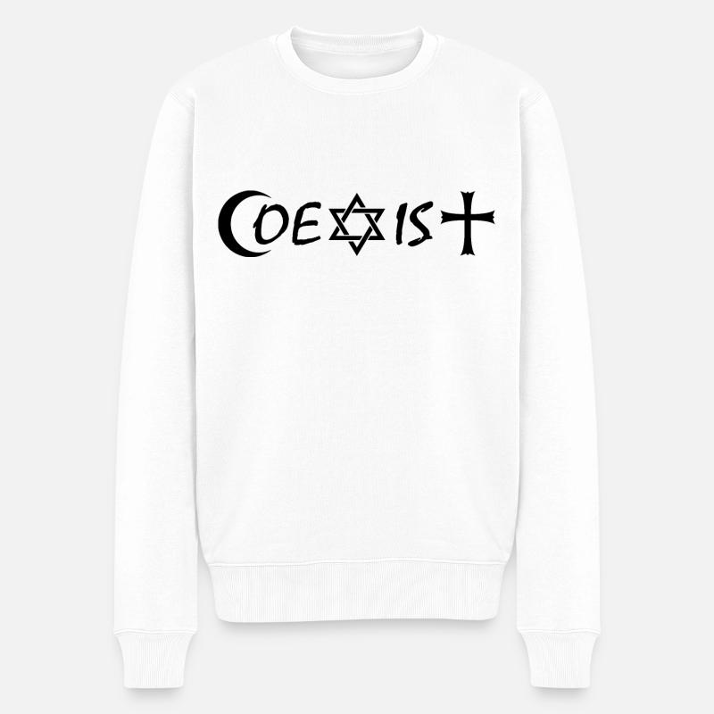 coexist - Männer Premium Bio Pullover - Weiß