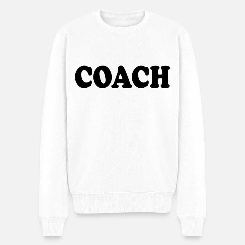 Coach - Männer Premium Bio Pullover - Weiß