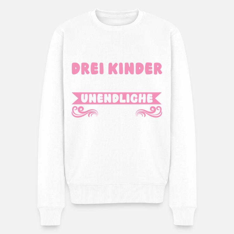 Mama Von 3 Kindern - Männer Premium Bio Pullover - Weiß