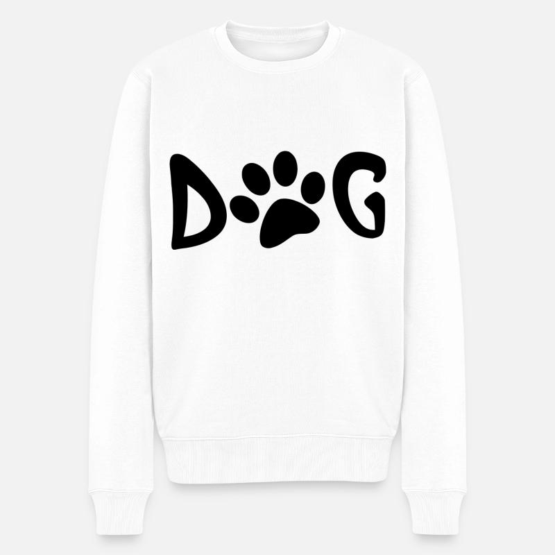 Fußabdruck des Hundes - Männer Premium Bio Pullover - Weiß