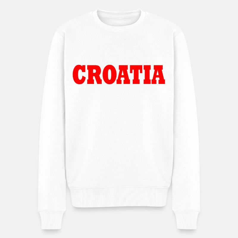 Kroatien - Männer Premium Bio Pullover - Weiß