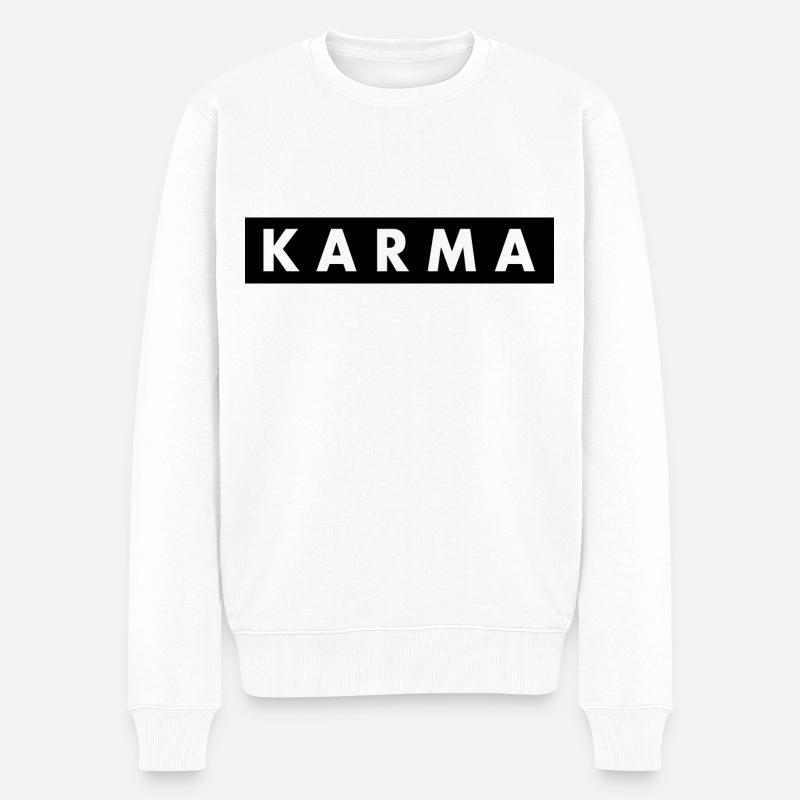 Karma - Männer Premium Bio Pullover - Weiß