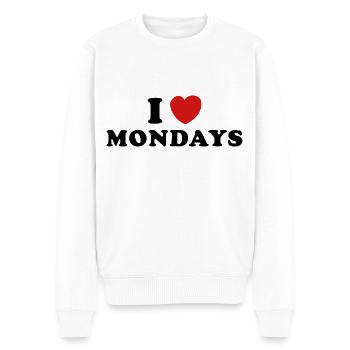 J’adore les lundis - Pull Premium bio Homme - blanc - Devant - Thijin (182cm)