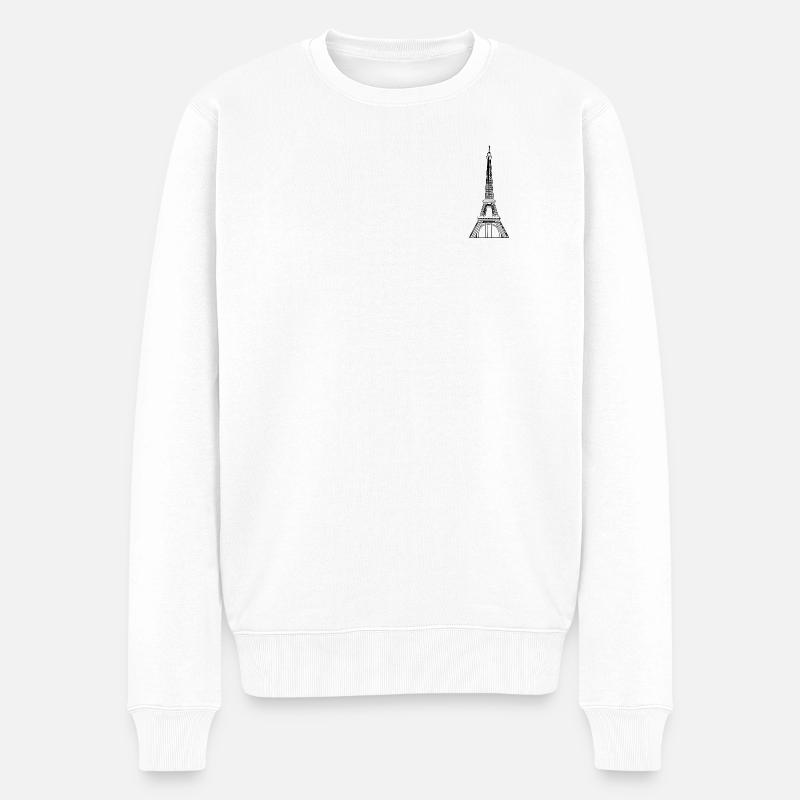 Eiffelturm Paris  - Männer Premium Bio Pullover - Weiß