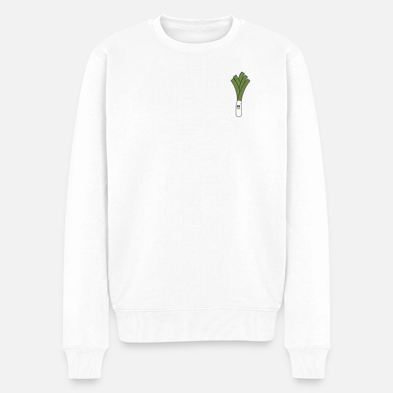 Lauch - Männer Premium Bio Pullover - Weiß