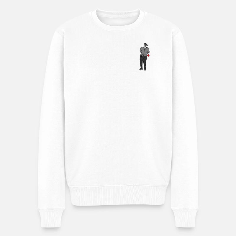 Petanque Spieler Linkshänder - Männer Premium Bio Pullover - Weiß