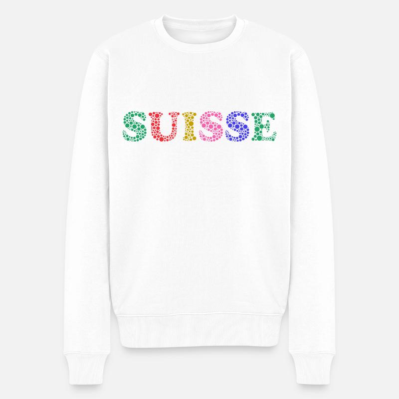 SCHWEIZ. LAND - Männer Premium Bio Pullover - Weiß