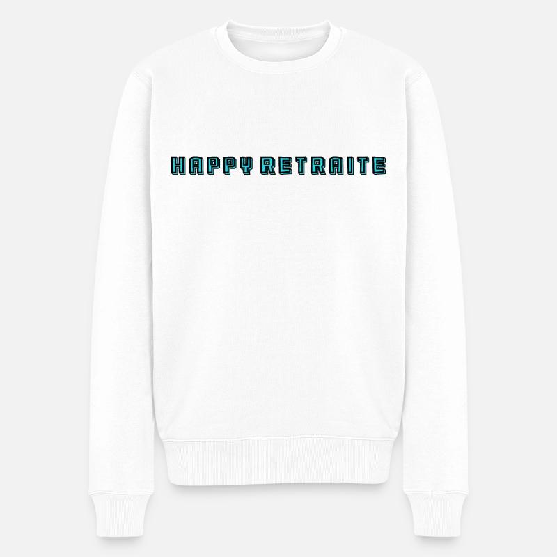 RETRAITE. RETRAITE. RETRAITEE. RETRAITE - Pull Premium bio Homme - blanc