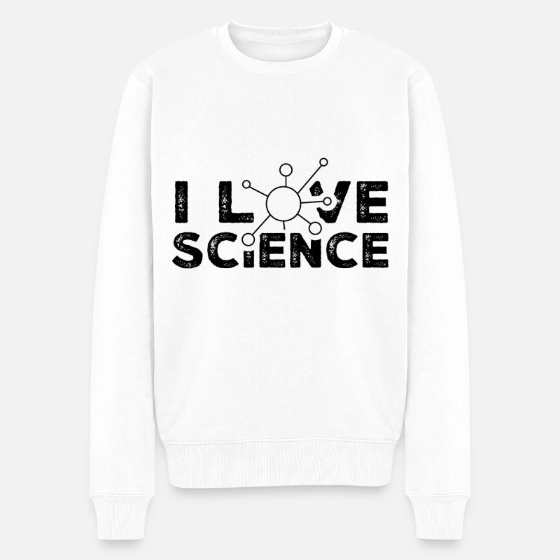 J’aime science chercheurs scientifiques - Pull Premium bio Homme - blanc
