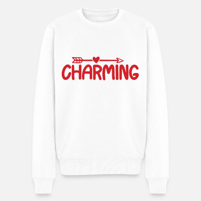 Charming - Männer Premium Bio Pullover - Weiß
