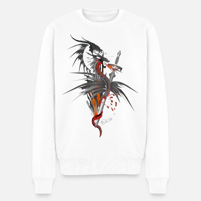 Dragon - Männer Premium Bio Pullover - Weiß