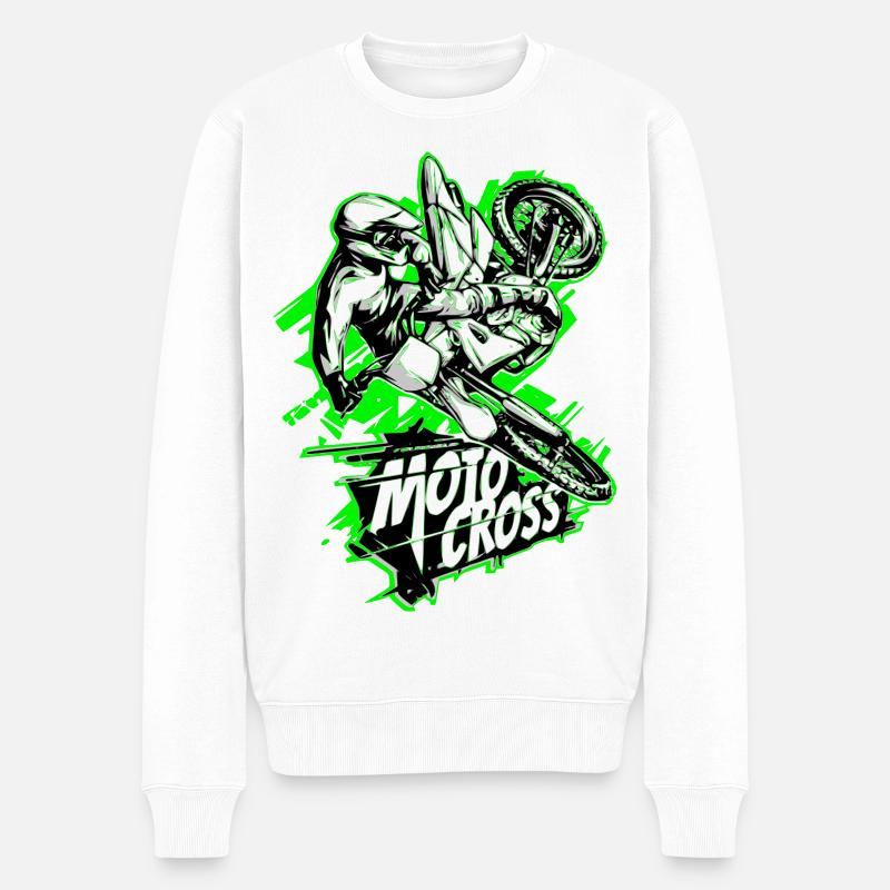 Motocross - Männer Premium Bio Pullover - Weiß