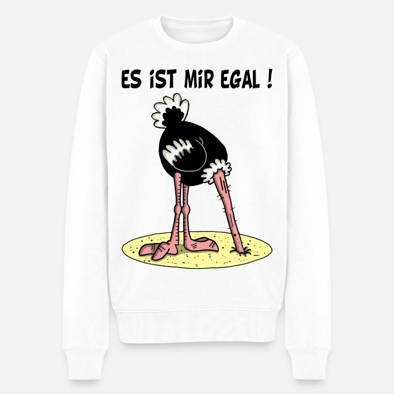 Es ist mir egal - Männer Premium Bio Pullover - Weiß