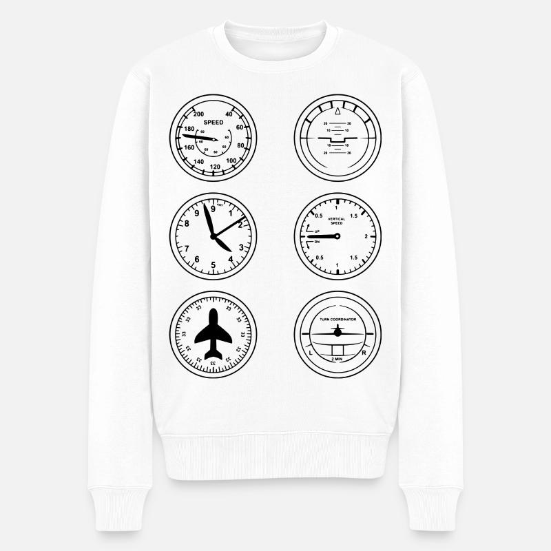 Fluginstrumente - Männer Premium Bio Pullover - Weiß