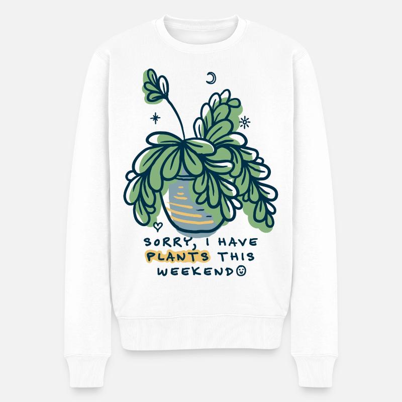 Sorry I Have Plants Weekend - Männer Premium Bio Pullover - Weiß