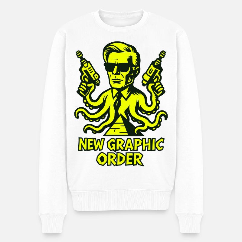 NGO Agent mit Tentakeln - Männer Premium Bio Pullover - Weiß