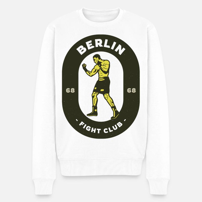 Berlin Fight Club Logo - Männer Premium Bio Pullover - Weiß
