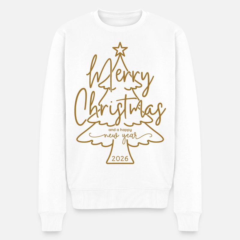 Merry Christmas and a Happy New Year 2026 - Männer Premium Bio Pullover - Weiß