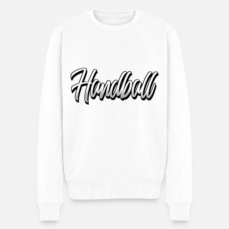 Handball - Männer Premium Bio Pullover - Weiß