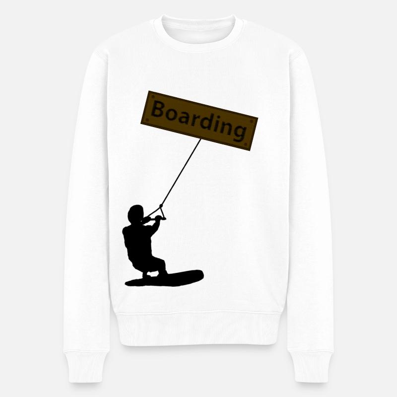 Wakeboarder - Männer Premium Bio Pullover - Weiß