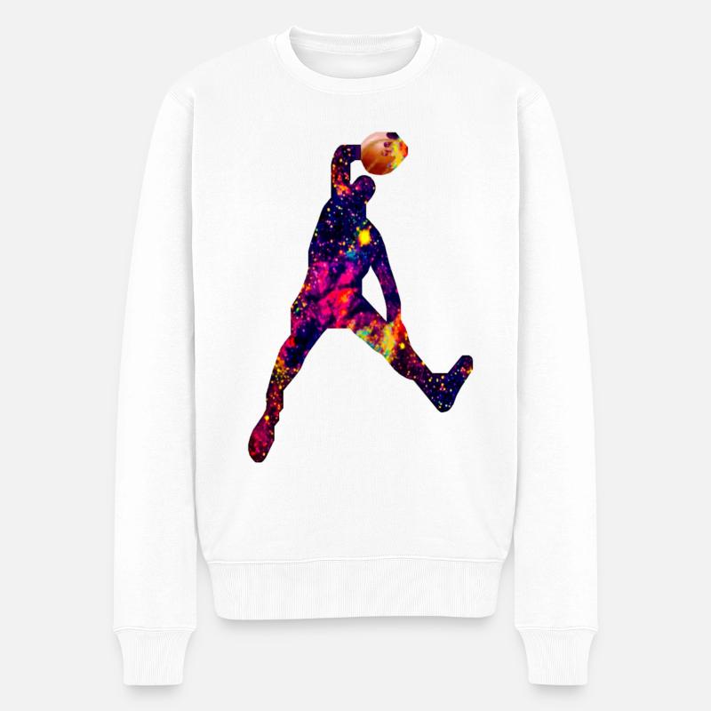 Dave Dunking Galaxy - Men's Premium Organic Jumper - white