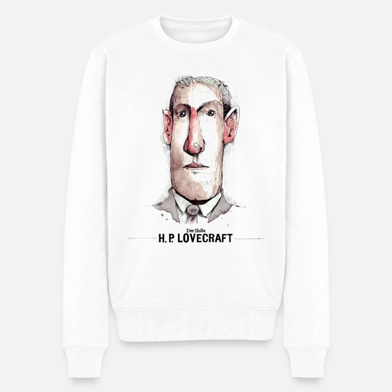 H. P. Lovecraft (Cthulhu) - Männer Premium Bio Pullover - Weiß