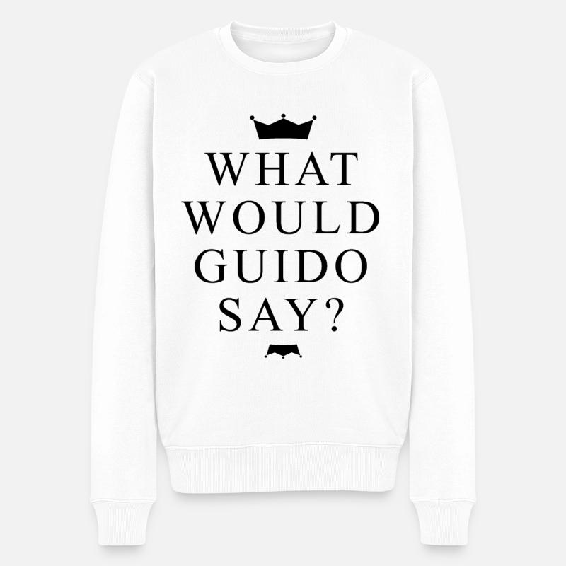 What Would Guido Say? Fan Fun mit Krönchen - Männer Premium Bio Pullover - Weiß