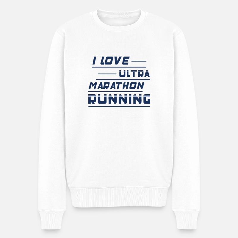 Lauf Marathon Ultramarathon Ultra Läufer - Männer Premium Bio Pullover - Weiß