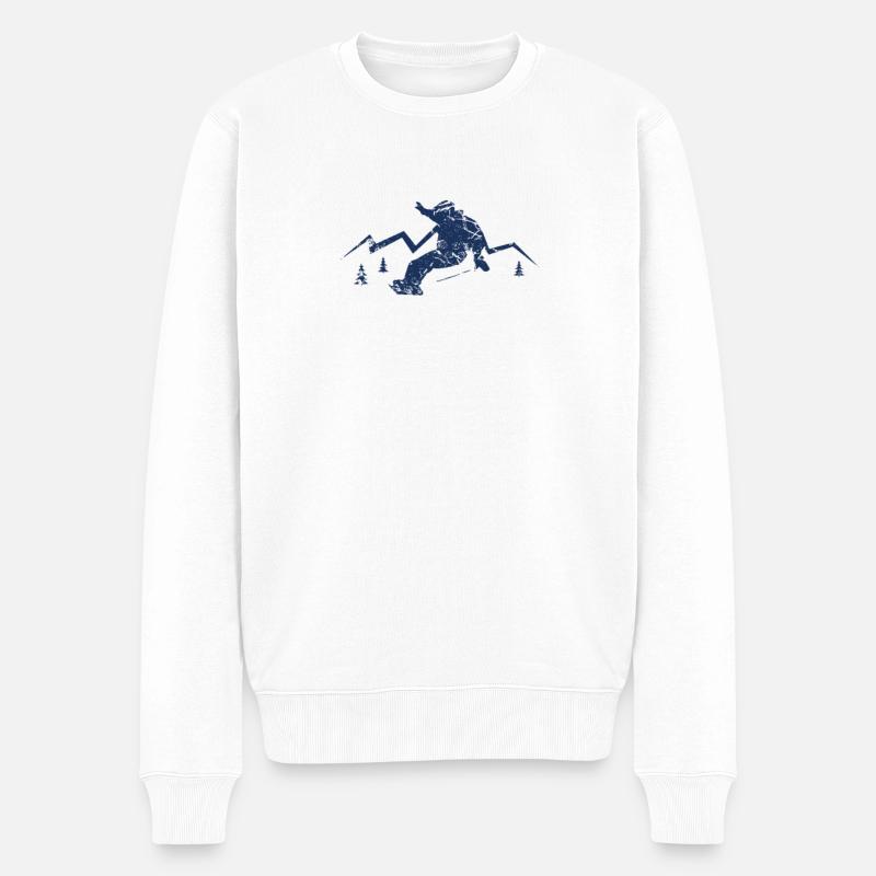 Snowboard snowboarder snowboard snowboard - Pull Premium bio Homme - blanc