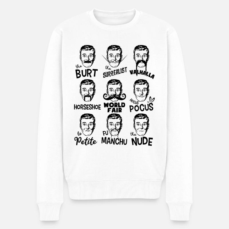 Bärte Bart Schnurrbart Enzyklopädie für Bartträger - Männer Premium Bio Pullover - Weiß