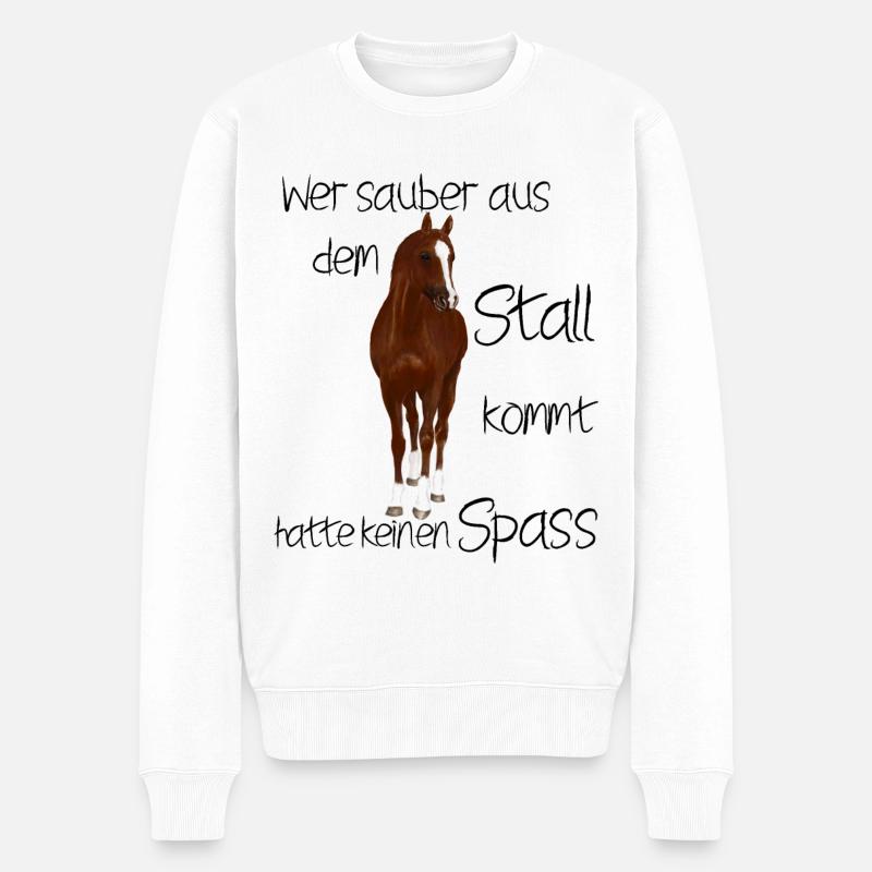 reiten Pferd Liebe Reiterin Pferde Pferdesprüche - Männer Premium Bio Pullover - Weiß