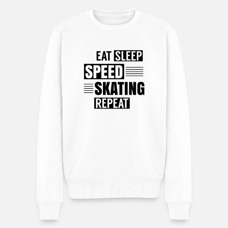 Speed Skating Speed Skater Inline Skaten - Männer Premium Bio Pullover - Weiß