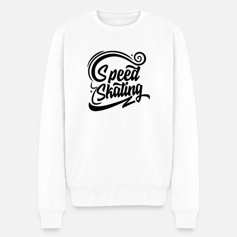 Speedskating Inline Skaten Speed Skater - Männer Premium Bio Pullover - Weiß