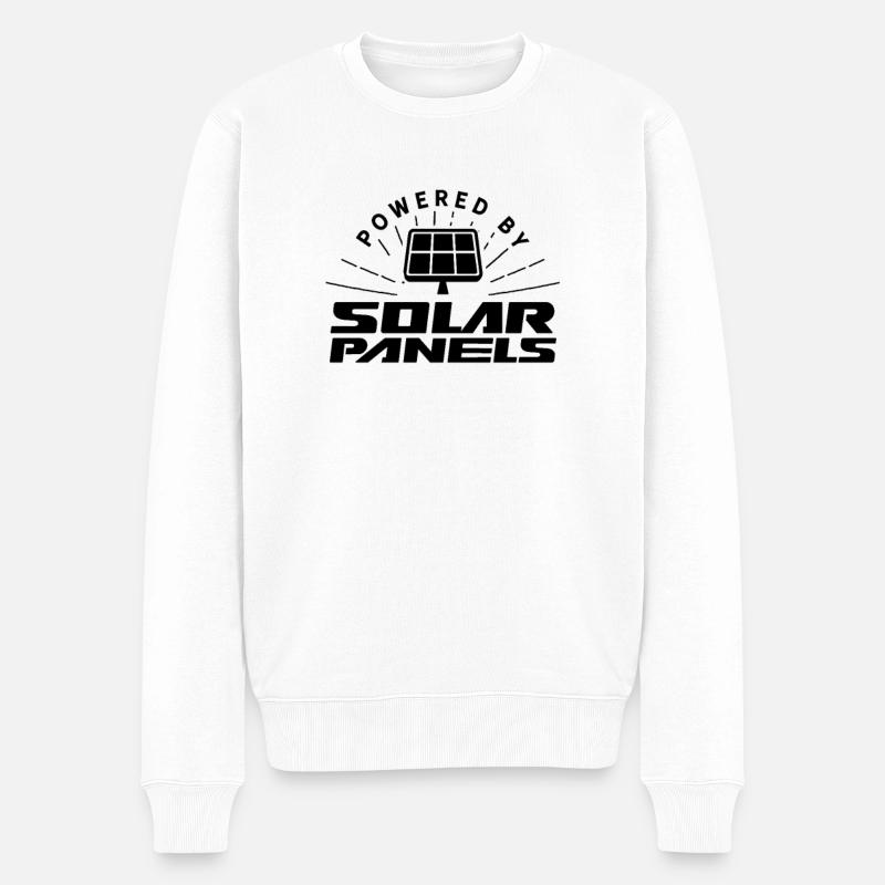 Angetrieben durch Solarenergie Solar Solarkraft - Männer Premium Bio Pullover - Weiß