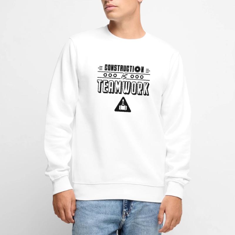 Construction work is teamwork construction site construction workers Men's Premium Organic Jumper