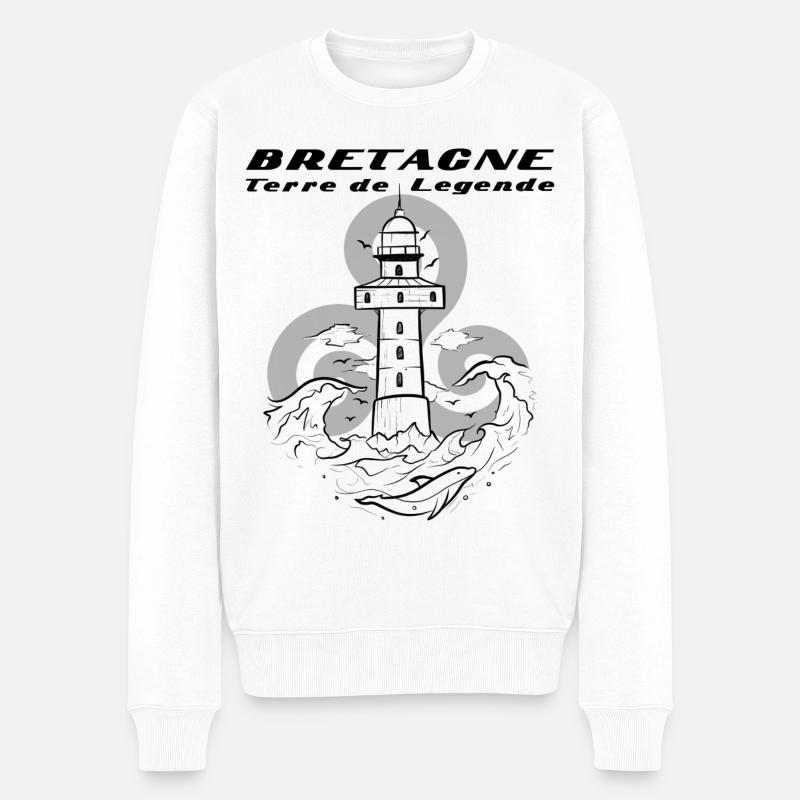 Bretagne terre de légende - Pull Premium bio Homme - blanc